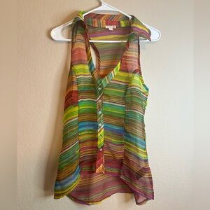 Guess Rainbow Sheer Tank Top